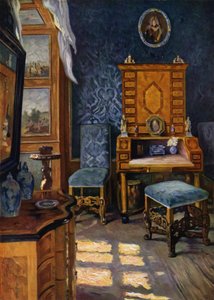 Salone blu nel castello di Weikersheim, Württemberg, decorazione barocca, circa 1680-1700